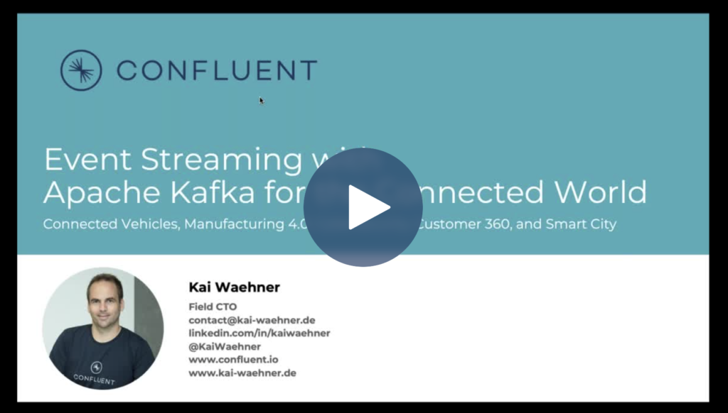 Apache Kafka for the Connected World in Automotive Manufacturing Mobility Services Smart City