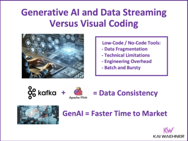 Data Streaming with Apache Kafka and Flink vs Visual Coding with Low-Code No-Code